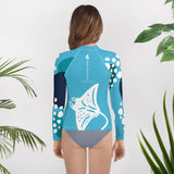 dos bikini - Lycra Manche Longue UPF50 Ado 8-20 Bleu Ciel - Couleurs Lagon