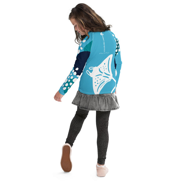 dos ecole - Lycra Manche Longue UPF50 Ado 8-20 Bleu Ciel - Couleurs Lagon