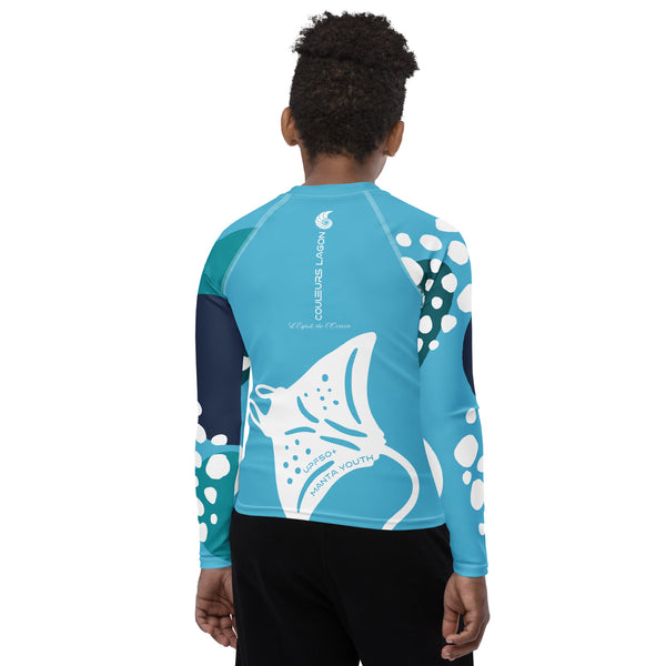 dos fb - Lycra Manche Longue UPF50 Ado 8-20 Bleu Ciel - Couleurs Lagon