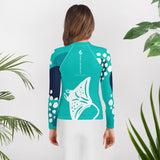 dos legging - Lycra Manche Longue UPF50 Ado 8-20 Turquoise - Couleurs Lagon