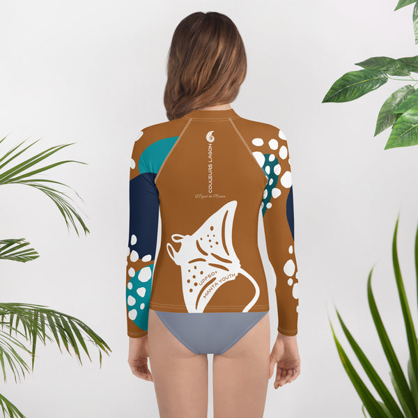 dos bikini floral - Lycra Manche Longue UPF50 Ado 8-20 Caramel - Couleurs Lagon