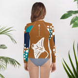 dos bikini floral - Lycra Manche Longue UPF50 Ado 8-20 Caramel - Couleurs Lagon