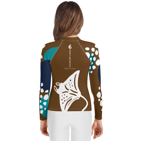 dos legging - Lycra Manche Longue UPF50 Ado 8-20 Chocolat - Couleurs Lagon