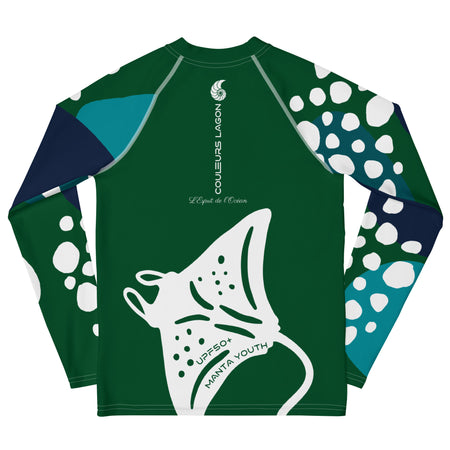 dos - Lycra Manche Longue UPF50 Ado 8-20 Foret Verte - Couleurs Lagon