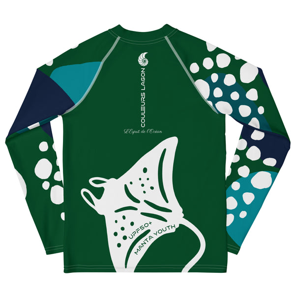 dos - Lycra Manche Longue UPF50 Ado 8-20 Foret Verte - Couleurs Lagon