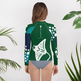 dos floral bikini - Lycra Manche Longue UPF50 Ado 8-20 Foret Verte - Couleurs Lagon