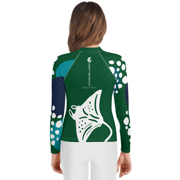 dos legging - Lycra Manche Longue UPF50 Ado 8-20 Foret Verte - Couleurs Lagon