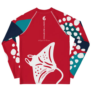 dos à plat - Lycra Manche Longue UPF50 Ado 8-20 Rouge - Couleurs Lagon