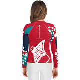 dos legging - Lycra Manche Longue UPF50 Ado 8-20 Rouge - Couleurs Lagon