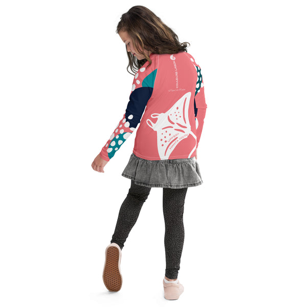 dos ecole - Lycra Manche Longue UPF50 Ado 8-20 Rose - Couleurs Lagon