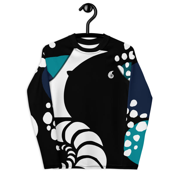 avant cintre - Lycra Manche Longue UPF50 Ado 8-20 Noir - Couleurs Lagon