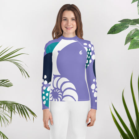 avant - Lycra Manche Longue UPF50 Ado 8-20 Lavande - Couleurs Lagon