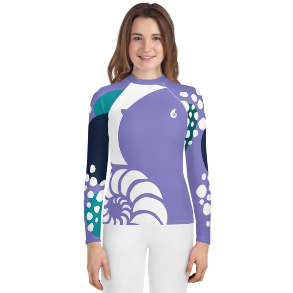 avant leggings - Lycra Manche Longue UPF50 Ado 8-20 Lavande - Couleurs Lagon