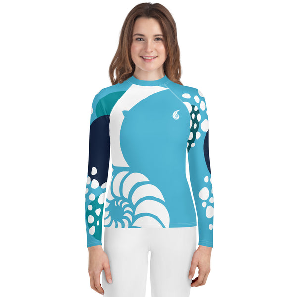 avant legging - Lycra Manche Longue UPF50 Ado 8-20 Bleu Ciel - Couleurs Lagon