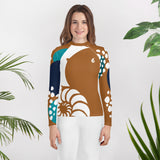 avant floral legging - Lycra Manche Longue UPF50 Ado 8-20 Caramel - Couleurs Lagon