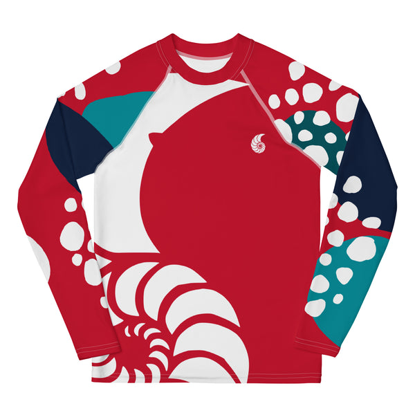 avant à plat - Lycra Manche Longue UPF50 Ado 8-20 Rouge - Couleurs Lagon