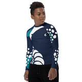 gauche f fb - Lycra Manche Longue UPF50 Ado 8-20 Bleu Marine - Couleurs Lagon