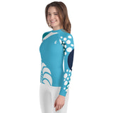 gauche - Lycra Manche Longue UPF50 Ado 8-20 Bleu Ciel - Couleurs Lagon