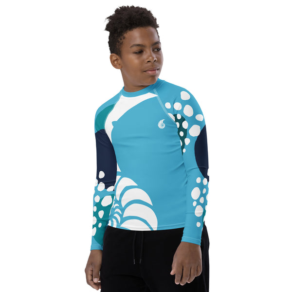 gauche fb - Lycra Manche Longue UPF50 Ado 8-20 Bleu Ciel - Couleurs Lagon