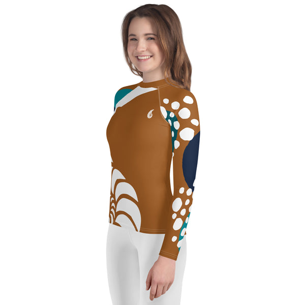 gauche - Lycra Manche Longue UPF50 Ado 8-20 Caramel - Couleurs Lagon