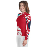 gauche legging - Lycra Manche Longue UPF50 Ado 8-20 Rouge - Couleurs Lagon