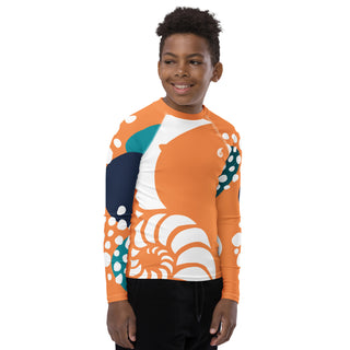 droite jogging noir - Lycra Manche Longue UPF50 Ado 8-20 Orange - Couleurs Lagon