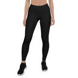 Legging de bain yoga taille basse noir MITI UPF50+ — vue avant Couleurs Lagon