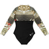 dos a plat - Combi surf manches longues MITI caraco Coquillages Couleurs Lagon