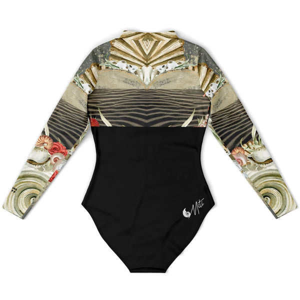 dos a plat - Combi surf manches longues MITI caraco Coquillages Couleurs Lagon
