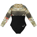 dos a plat - Combi surf manches longues MITI caraco Coquillages Couleurs Lagon