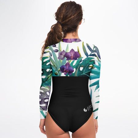 dos - Combi surf manches longues MITI caraco Orchidees Couleurs Lagon