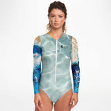 avant - Combi surf manches longues MITI caraco Marine Couleurs Lagon