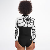 Combinaison surf femme MITI Nautile Blanc modèle 2 dos — UPF50+ Couleurs Lagon