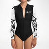 zip av - Combi surf manches longues MITI caraco Nautile Blanc Couleurs Lagon