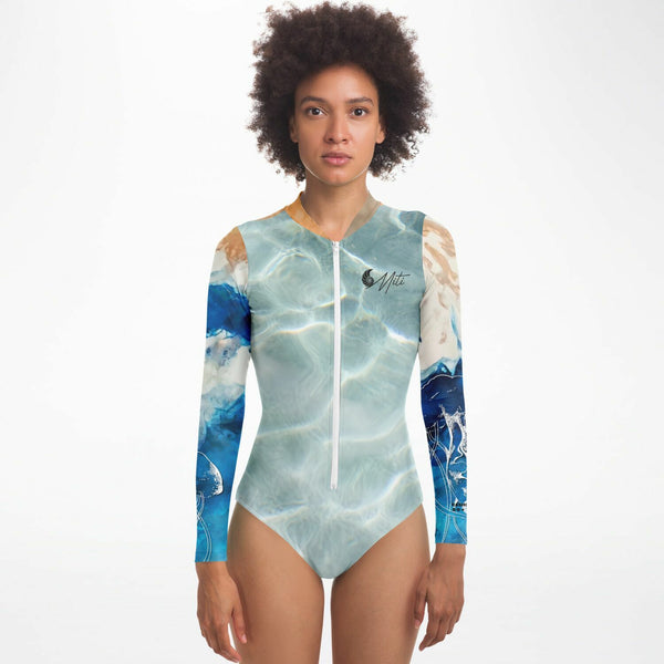 avant - Combi surf manches longues MITI caraco Marine Couleurs Lagon