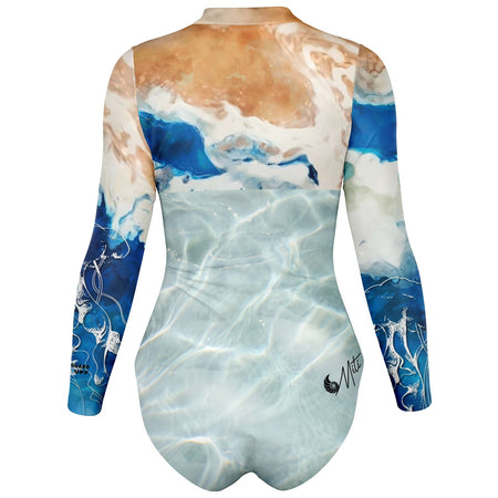 dos - Combi surf manches longues MITI caraco Marine Couleurs Lagon