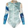 avant - Combi surf manches longues MITI caraco Marine Couleurs Lagon