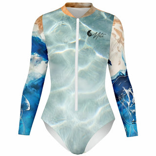 avant - Combi surf manches longues MITI caraco Marine Couleurs Lagon