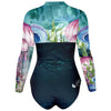 dos 3d - Combi surf manches longues MITI caraco Meduses II Couleurs Lagon