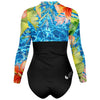 dos 3D - Combi surf manches longues MITI Caraco ISLAND VIBES Couleurs Lagon