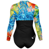 dos 3D - Combi surf manches longues MITI Caraco ISLAND VIBES Couleurs Lagon