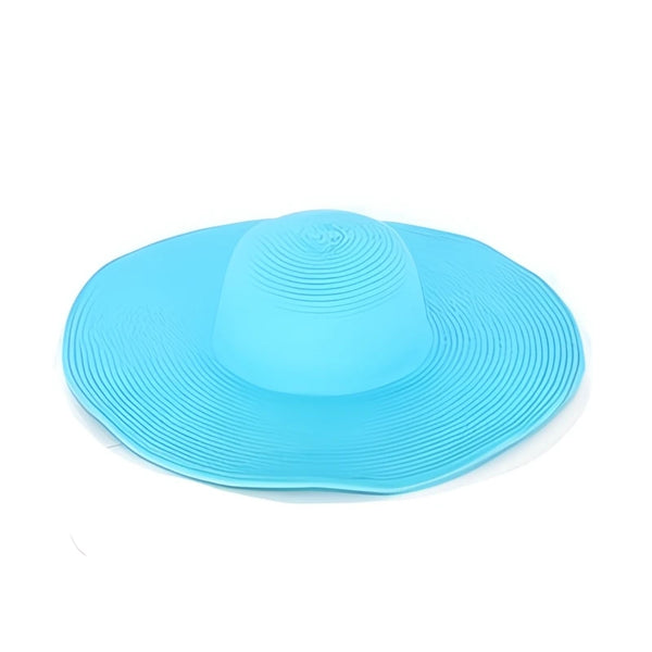 Chapeau Paille Pliant à Bord Large - Couleurs Lagon - bleu ciel