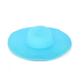 Chapeau Paille Pliant à Bord Large - Couleurs Lagon - bleu ciel