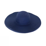Chapeau Paille Pliant à Bord Large - Couleurs Lagon - bleu marine