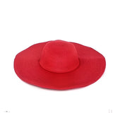 Chapeau Paille Pliant à Bord Large - Couleurs Lagon - rouge