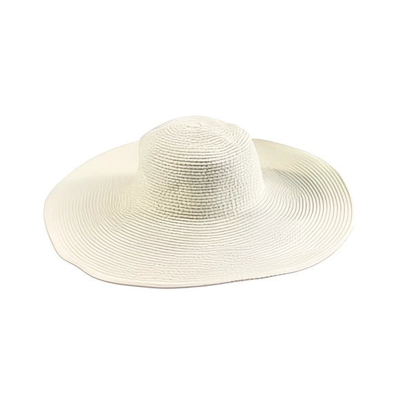 blanc - Chapeau Paille Pliant à Bord Large - Couleurs Lagon