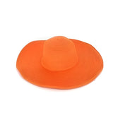 orange - Chapeau Paille Pliant à Bord Large - Couleurs Lagon