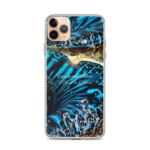 coque iphone 11 pro max - Coque Crystal iPhone Bénitier Bleu - Couleurs Lagon