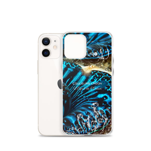 iphone 12 mini - Coque Crystal iPhone Bénitier Bleu - Couleurs Lagon