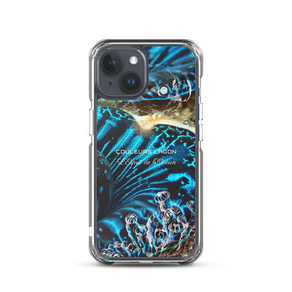 iphone 15 - Coque Crystal iPhone Bénitier Bleu - Couleurs Lagon